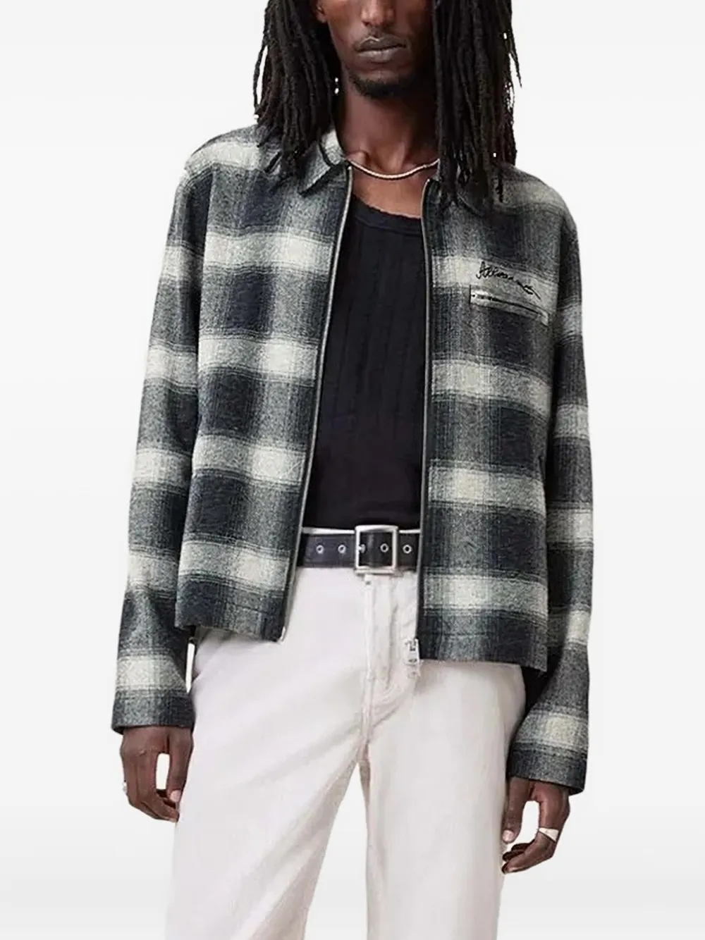 Клетчатая куртка на молнии Allsaints, черный
Клетчатая куртка на молнии Allsaints, черный