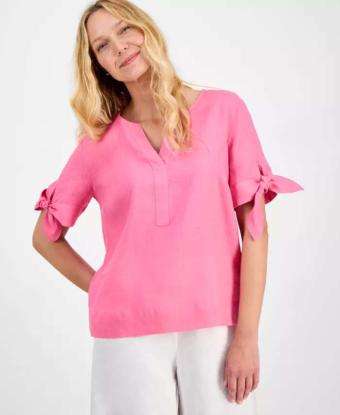 Блуза Charter Club Plus Size с разрезом на горловине и манжетами-галстуками из льна Macy's, розовый
Блуза Charter Club Plus Size с разрезом на горловине и манжетами-галстуками из льна Macy's, розовый
