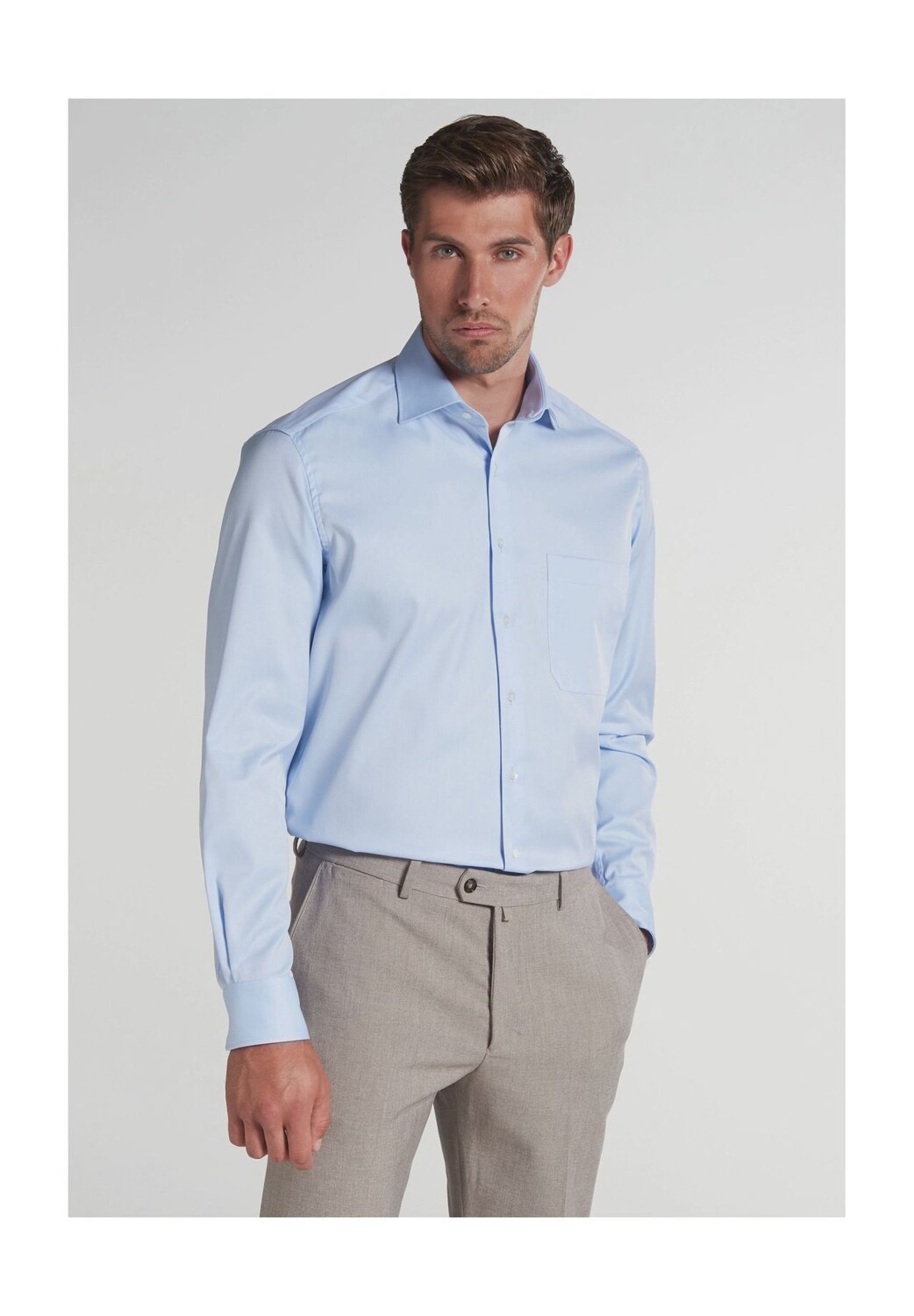 Рубашка деловая, нагрудный карман, непрозрачная, мужская ETERNA, светло-синий
Рубашка деловая, нагрудный карман, непрозрачная, мужская ETERNA, светло-синий