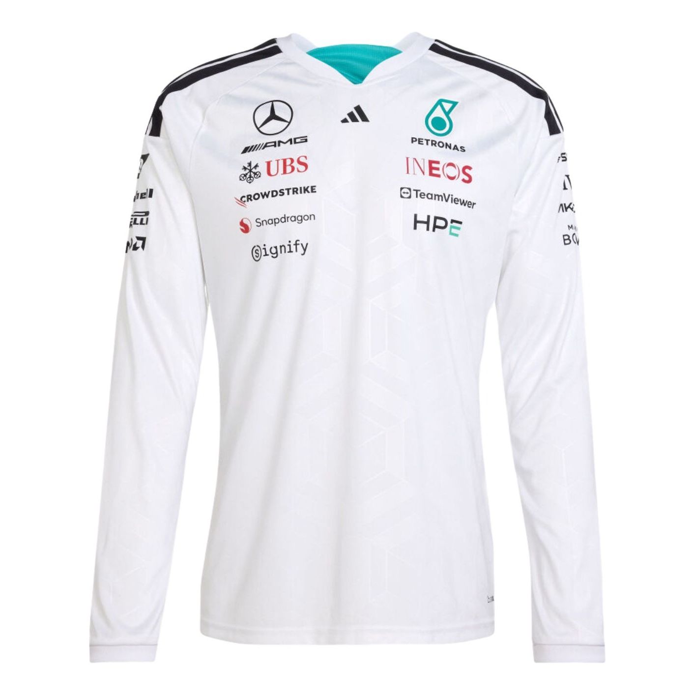 Футболка с длинными рукавами Adidas x Mercedes AMG Petronas Formula 1 для пилотов, белая
Футболка с длинными рукавами Adidas x Mercedes AMG Petronas Formula 1 для пилотов, белая