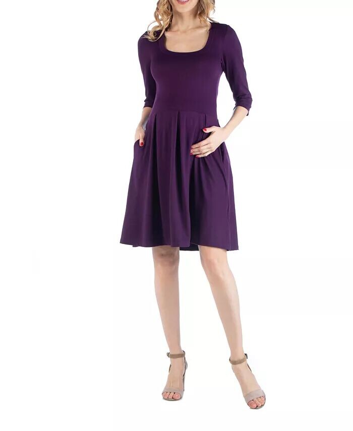Платье для беременных с расклешенным вырезом и круглым вырезом 24seven Comfort Apparel, фиолетовый
Платье для беременных с расклешенным вырезом и круглым вырезом 24seven Comfort Apparel, фиолетовый