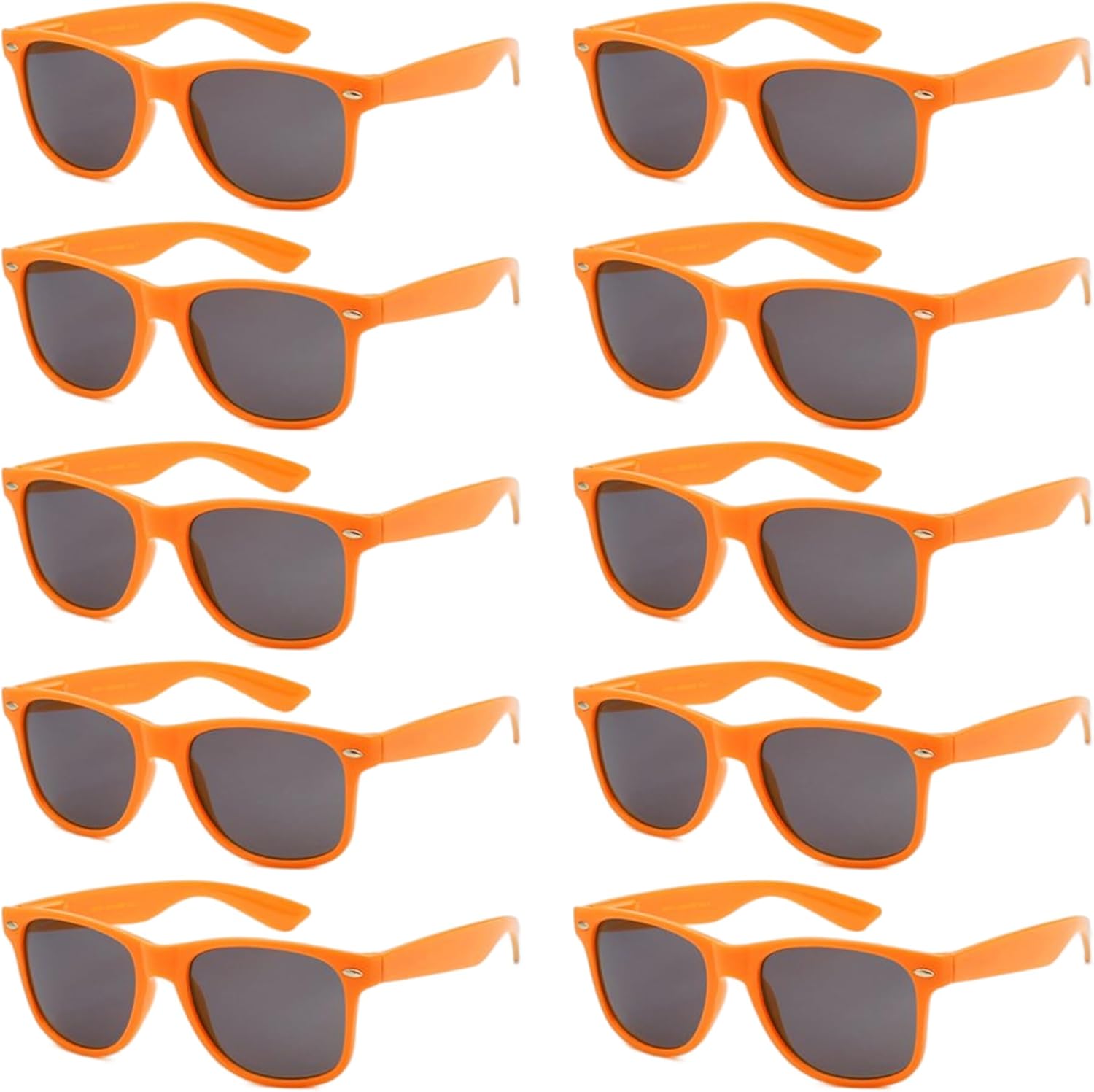 Солнцезащитные очки с защитой от УФ-излучения для мужчин и женщин – легкие и прочные, унисекс, в стиле ретро 80-х, с гибкими шарнирами, упаковка из 10 штук Got Shades, Tangerine Orange | Smoke
Солнцезащитные очки с защитой от УФ-излучения для мужчин и женщин – легкие и прочные, унисекс, в стиле ретро 80-х, с гибкими шарнирами, упаковка из 10 штук Got Shades, Tangerine Orange | Smoke