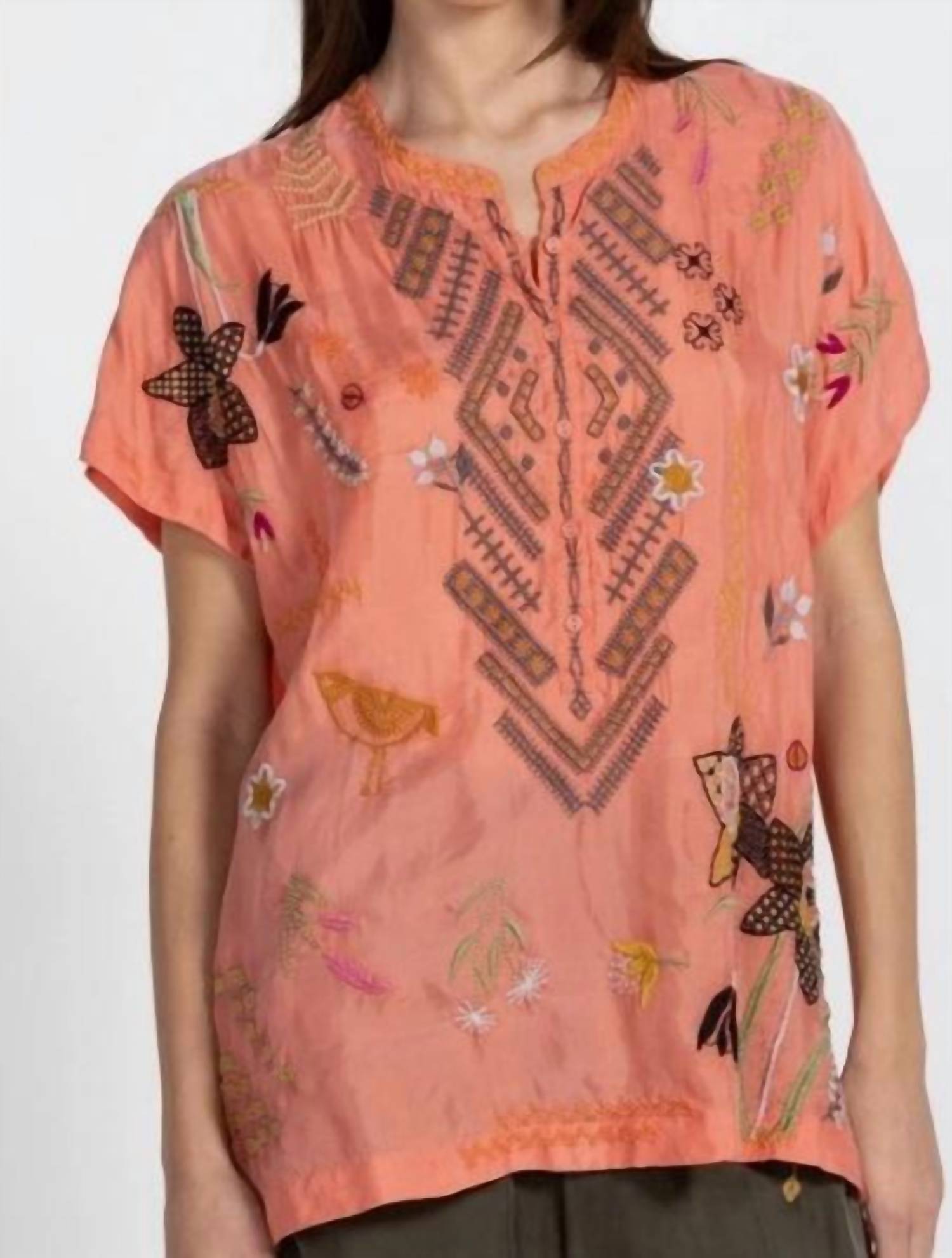 Перла Блузка в персиковом цвете Johnny Was
Перла Блузка в персиковом цвете Johnny Was