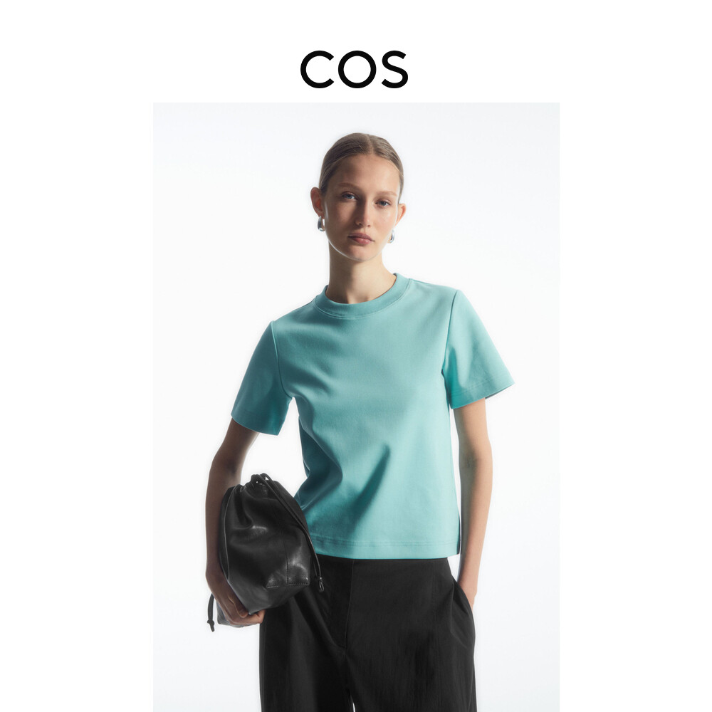 Женская футболка Cos с круглым вырезом и короткими рукавами, голубое озеро 
Женская футболка Cos с круглым вырезом и короткими рукавами, голубое озеро