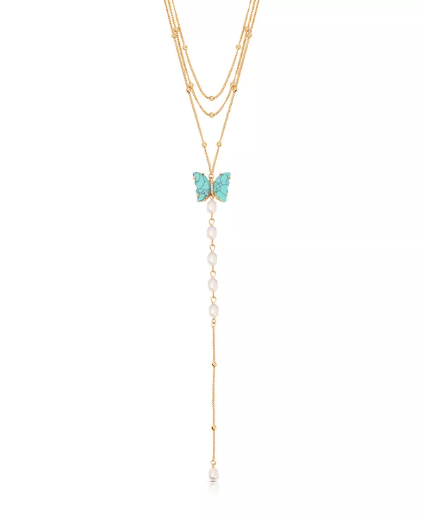 Ожерелье-Лариат из бирюзового жемчуга с бабочкой Ettika, turquoise
Ожерелье-Лариат из бирюзового жемчуга с бабочкой Ettika, turquoise