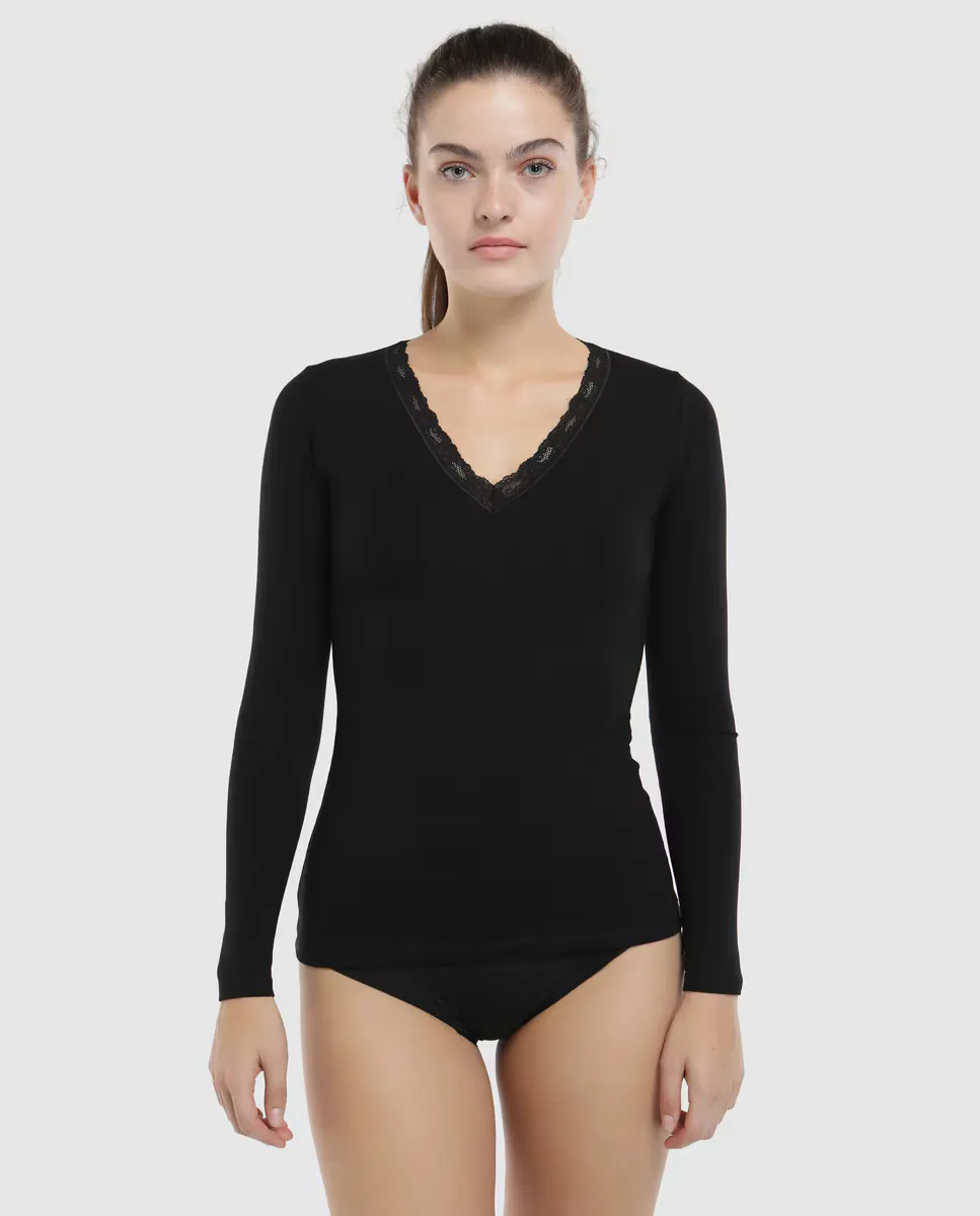 Женская майка Original Sin с длинными рукавами и кружевом Pecado Original, черный
Женская майка Original Sin с длинными рукавами и кружевом Pecado Original, черный