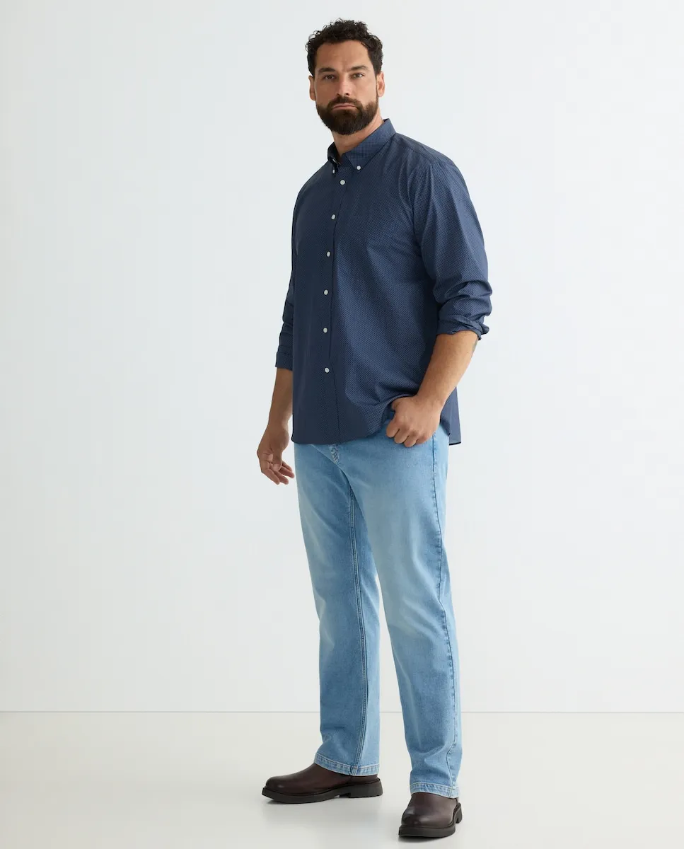 Мужская рубашка с длинным рукавом большого размера из поплина с микро-принтом и шанбрей с классическим узором Dustin, темно-синий
Мужская рубашка с длинным рукавом большого размера из поплина с микро-принтом и шанбрей с классическим узором Dustin, темно-синий