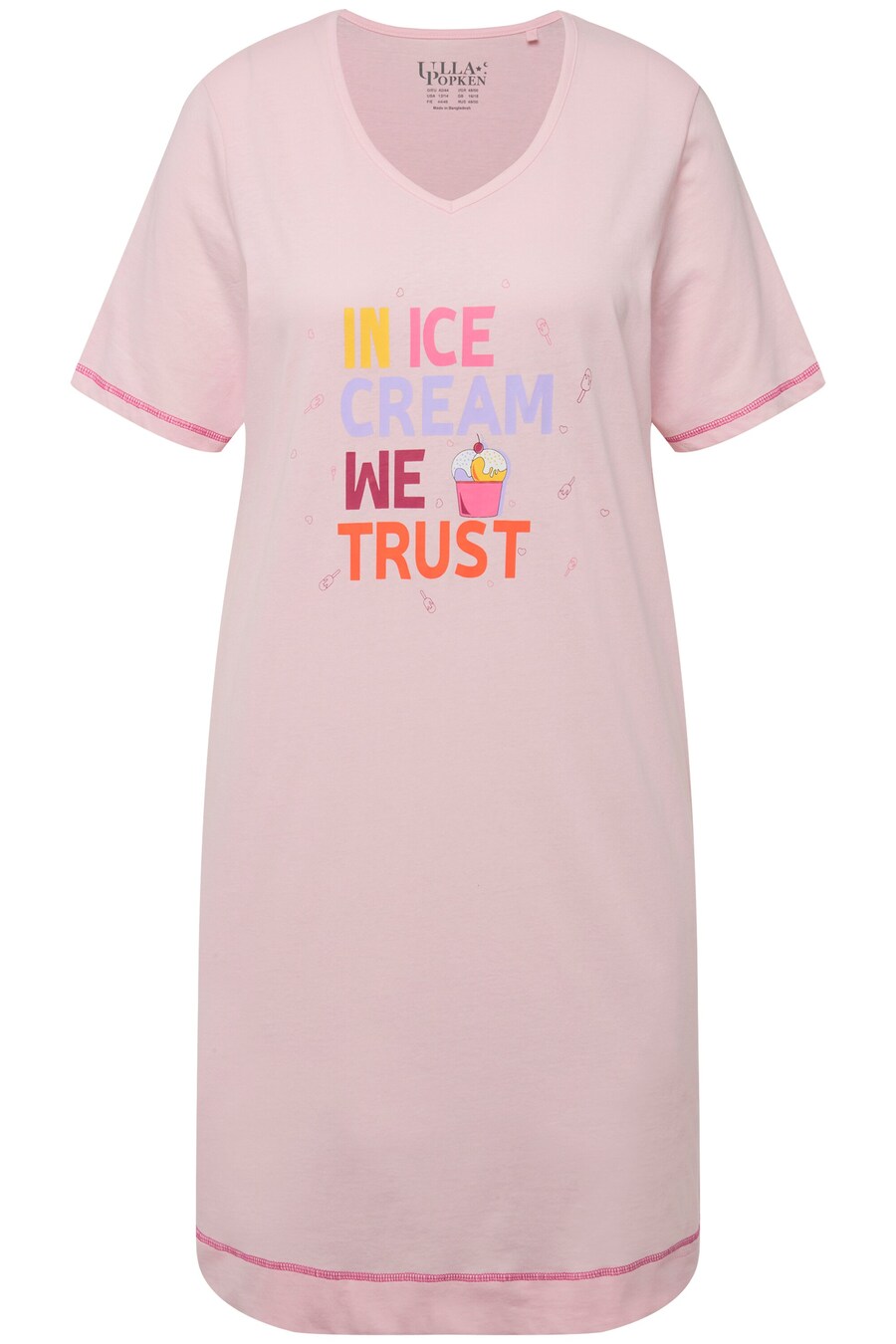 Ночная рубашка Ulla Popken, розовый 
Ночная рубашка Ulla Popken, розовый