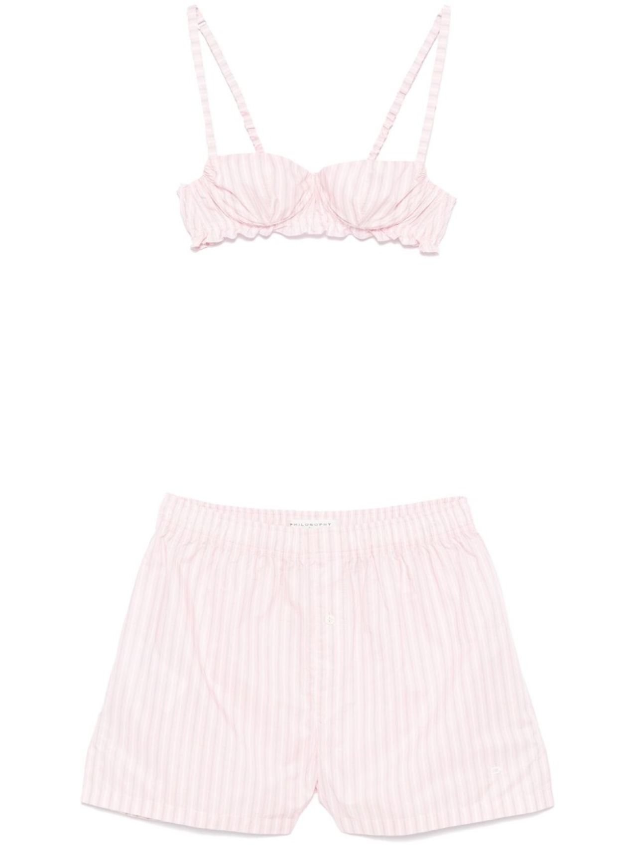 Комплект из футболки и полосатых шортов Philosophy Di Lorenzo Serafini, розовый
Комплект из футболки и полосатых шортов Philosophy Di Lorenzo Serafini, розовый