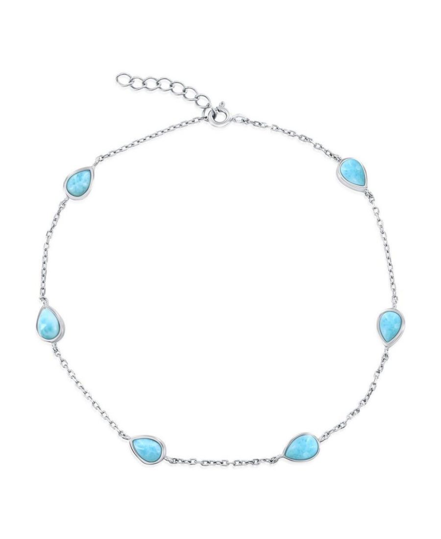 Браслет из стерлингового серебра с ларимаром грушевидной формы Caribbean Treasures, Blue
Браслет из стерлингового серебра с ларимаром грушевидной формы Caribbean Treasures, Blue