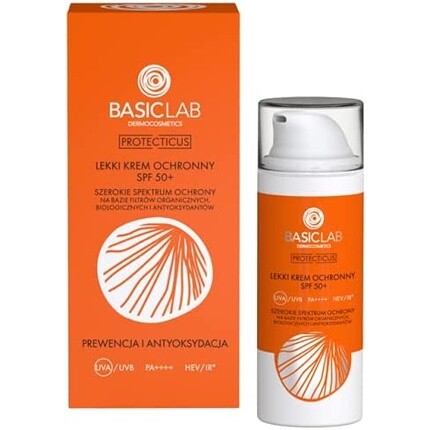 Легкий защитный крем Spf50+ для профилактики и антиоксидантного воздействия Uva Uvb Hev - для всех типов кожи, Basiclab
Легкий защитный крем Spf50+ для профилактики и антиоксидантного воздействия Uva Uvb Hev - для всех типов кожи, Basiclab
