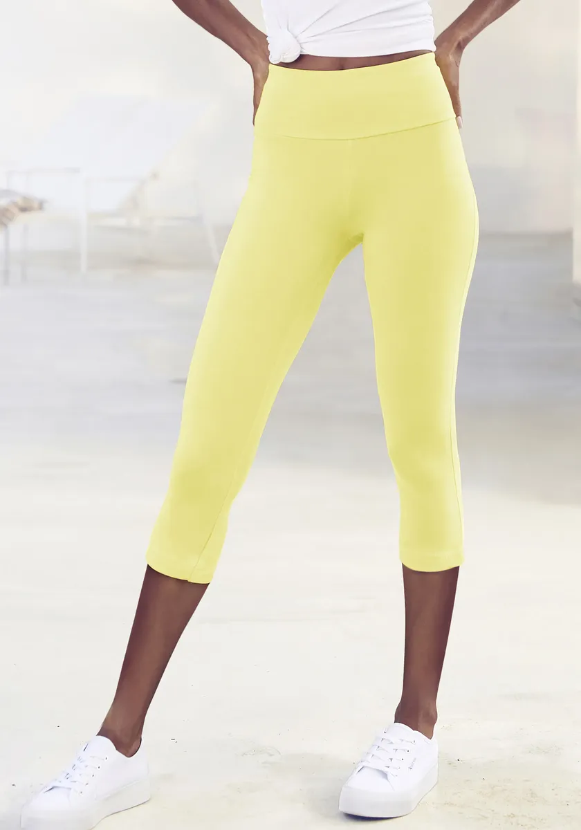Леггинсы-капри LASCANA с широкими мягкими манжетами, желтый
Леггинсы-капри LASCANA с широкими мягкими манжетами, желтый