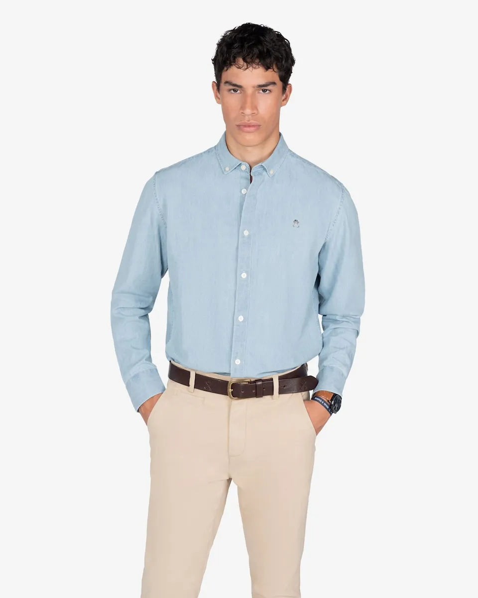 Мужская однотонная джинсовая рубашка Harper & Neyer, светло-голубой/темно-синий
Мужская однотонная джинсовая рубашка Harper & Neyer, светло-голубой/темно-синий