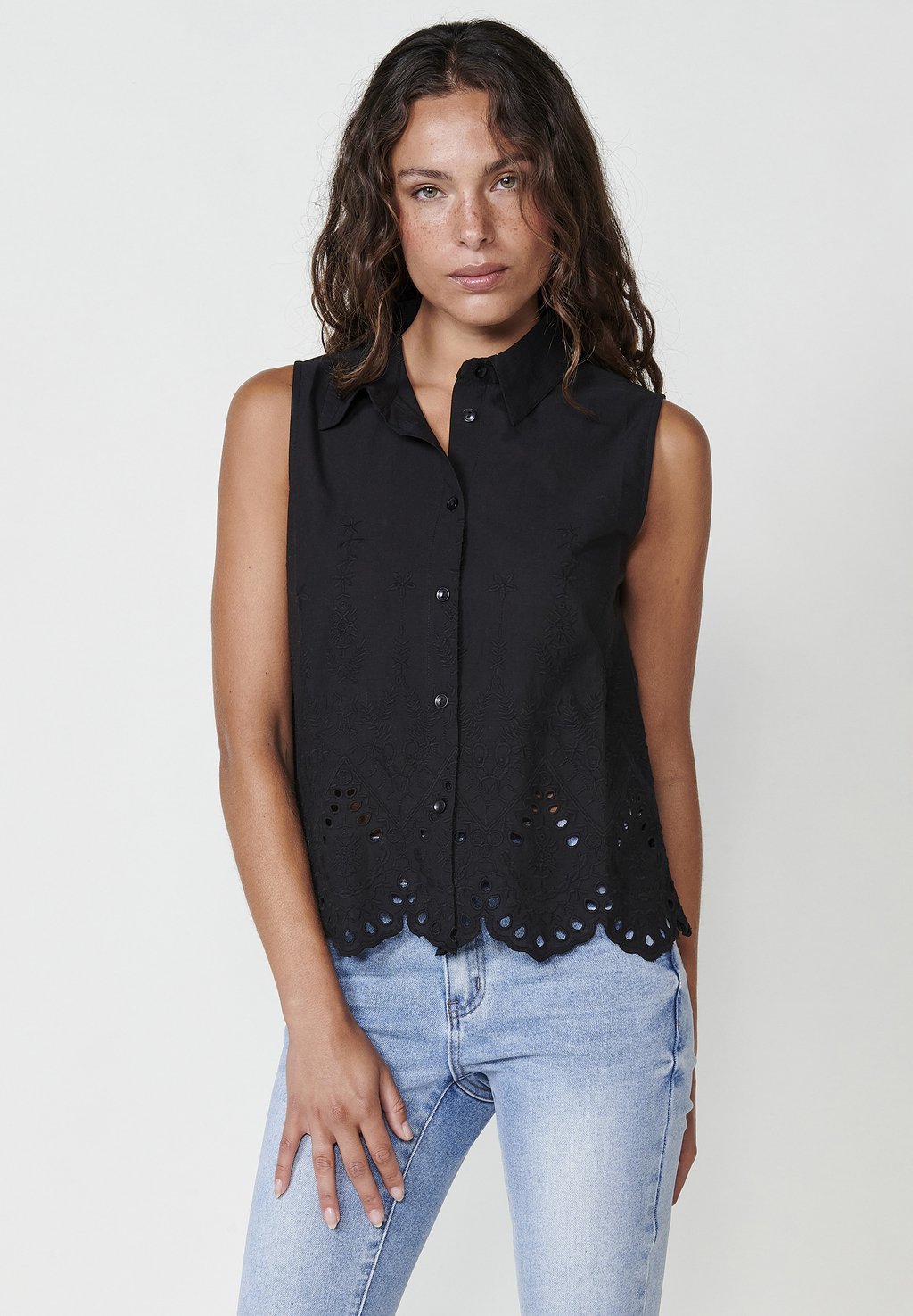 Блузка на пуговицах Koroshi, черный
Блузка на пуговицах Koroshi, черный