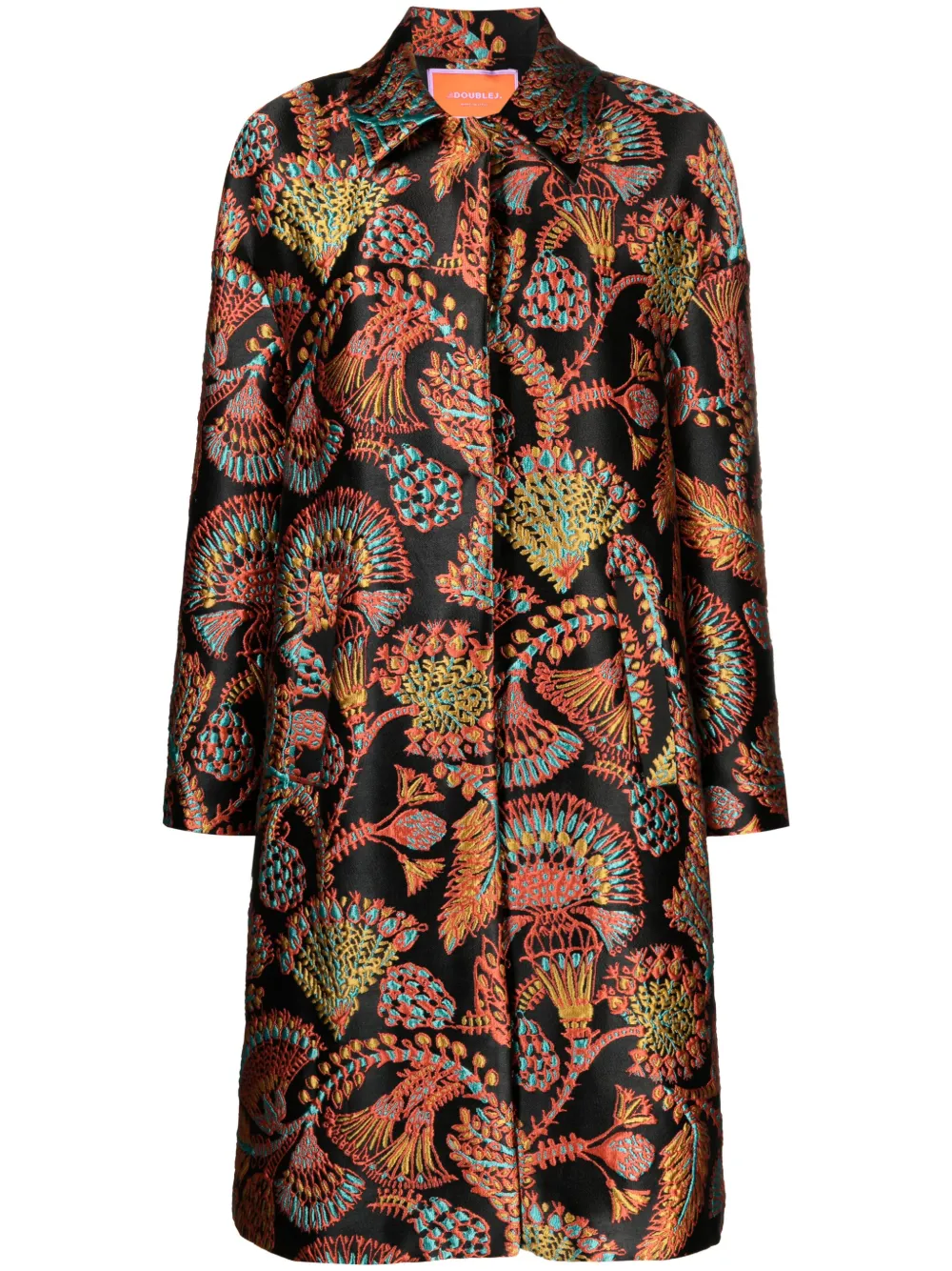 Жаккардовое пальто Boxy Sicomore La DoubleJ, черный 
Жаккардовое пальто Boxy Sicomore La DoubleJ, черный