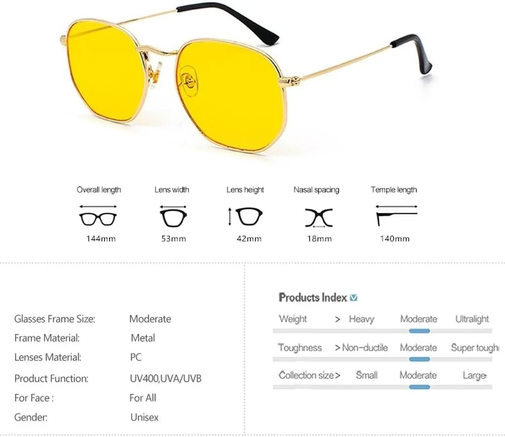 Солнцезащитные очки шестиугольной формы для мужчин и женщин, квадратные и многоугольные солнцезащитные очки в стиле ретро с металлической оправой GHVWYX, C06 Gold Tea
Солнцезащитные очки шестиугольной формы для мужчин и женщин, квадратные и многоугольные солнцезащитные очки в стиле ретро с металлической оправой GHVWYX, C06 Gold Tea