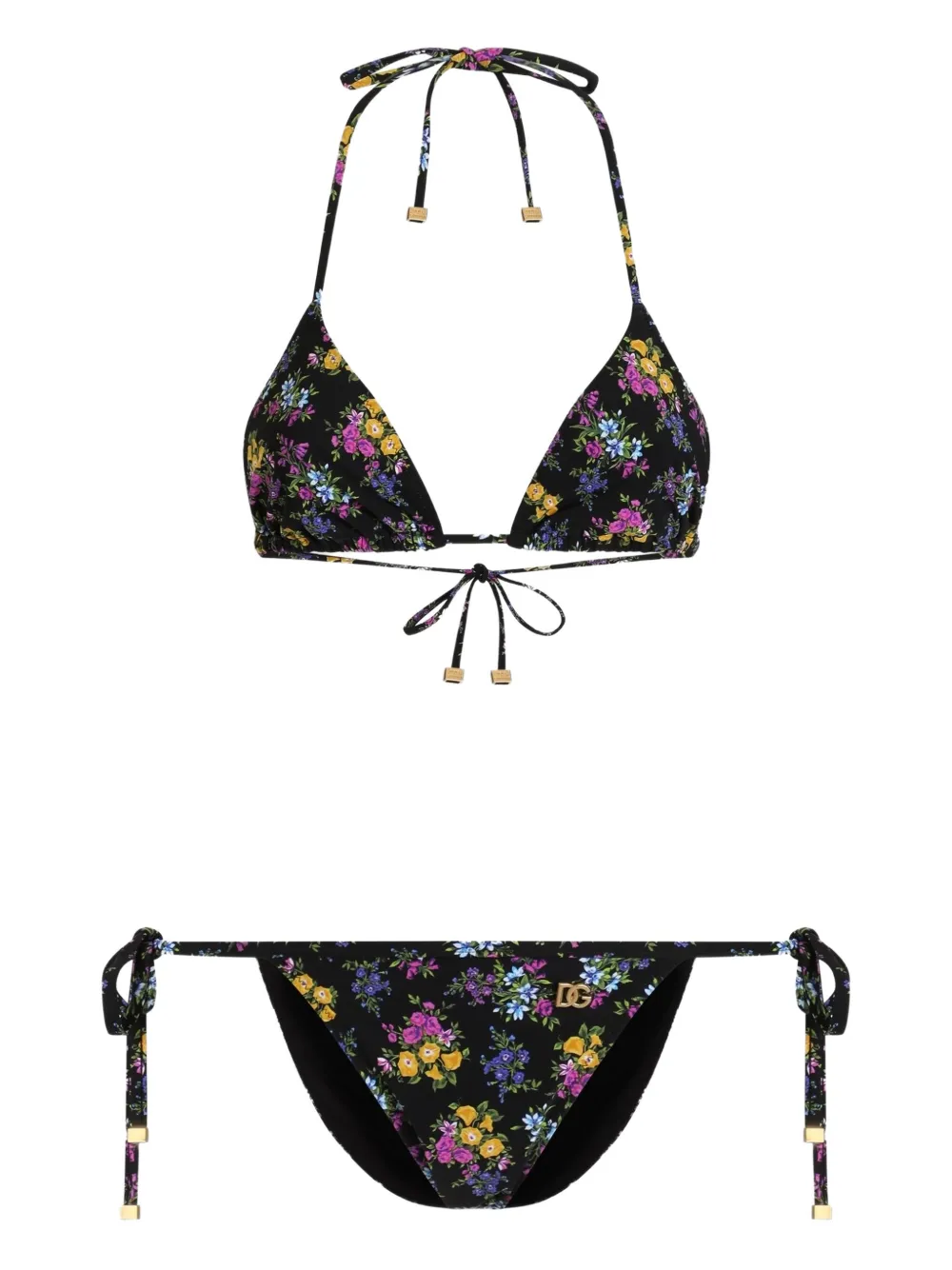 Бикини с треугольными чашками и цветочным принтом Dolce & Gabbana, черный
Бикини с треугольными чашками и цветочным принтом Dolce & Gabbana, черный
