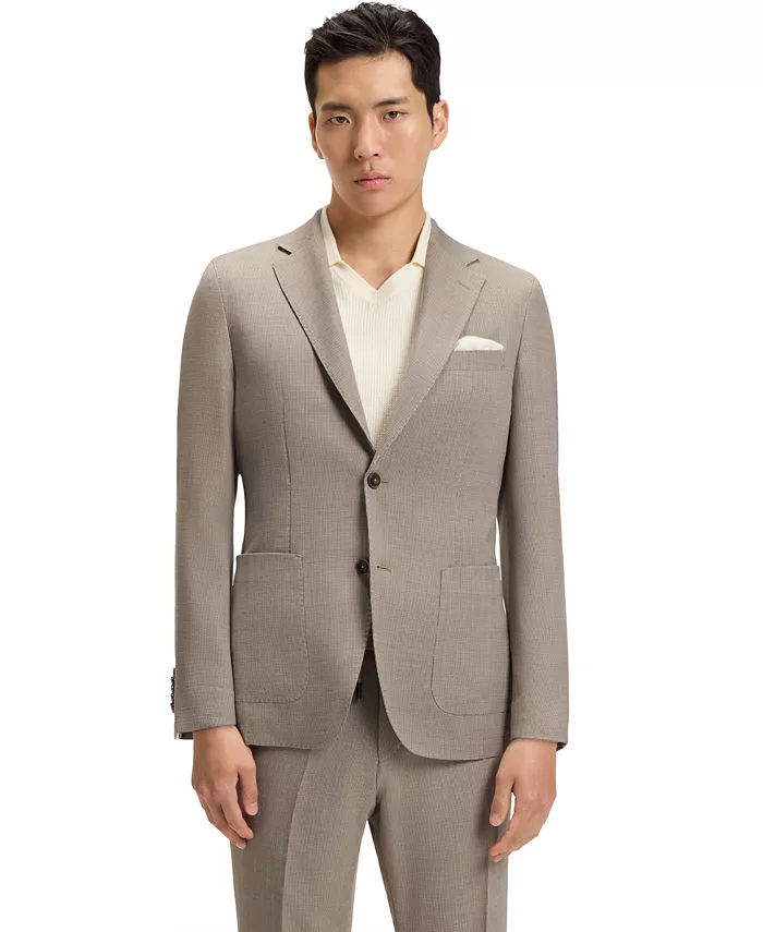 Мужской тонкий блейзер из вирджинской шерсти и шелка Hugo Boss, коричневый/бежевый
Мужской тонкий блейзер из вирджинской шерсти и шелка Hugo Boss, коричневый/бежевый