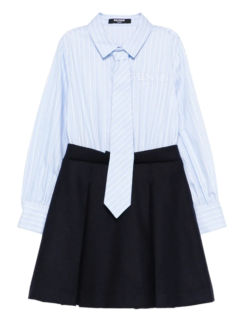 Платье в полоску с завязками Balmain Kids, синий
Платье в полоску с завязками Balmain Kids, синий