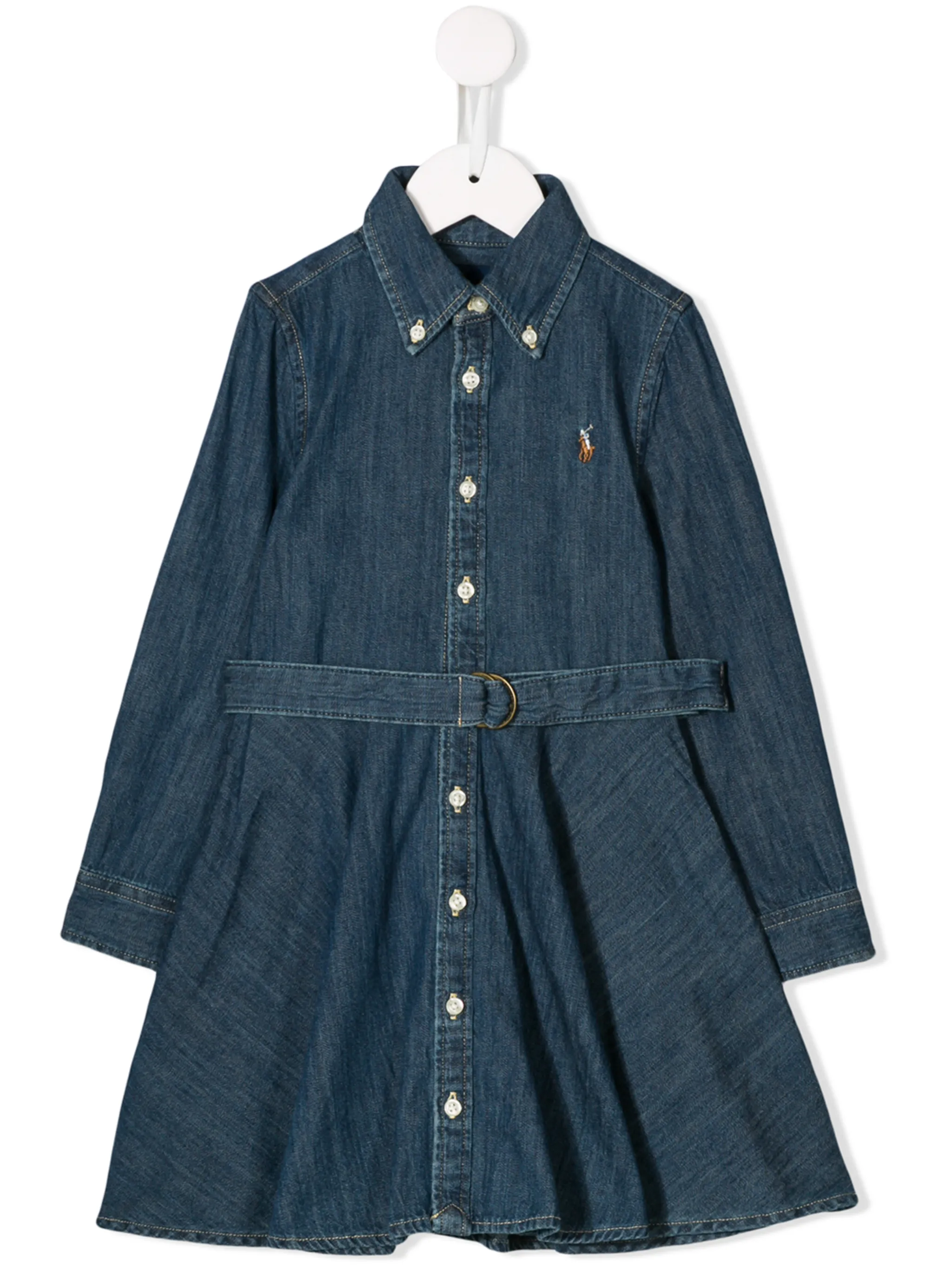 Джинсовое платье-рубашка с поясом Polo Ralph Lauren Kids, синий
Джинсовое платье-рубашка с поясом Polo Ralph Lauren Kids, синий