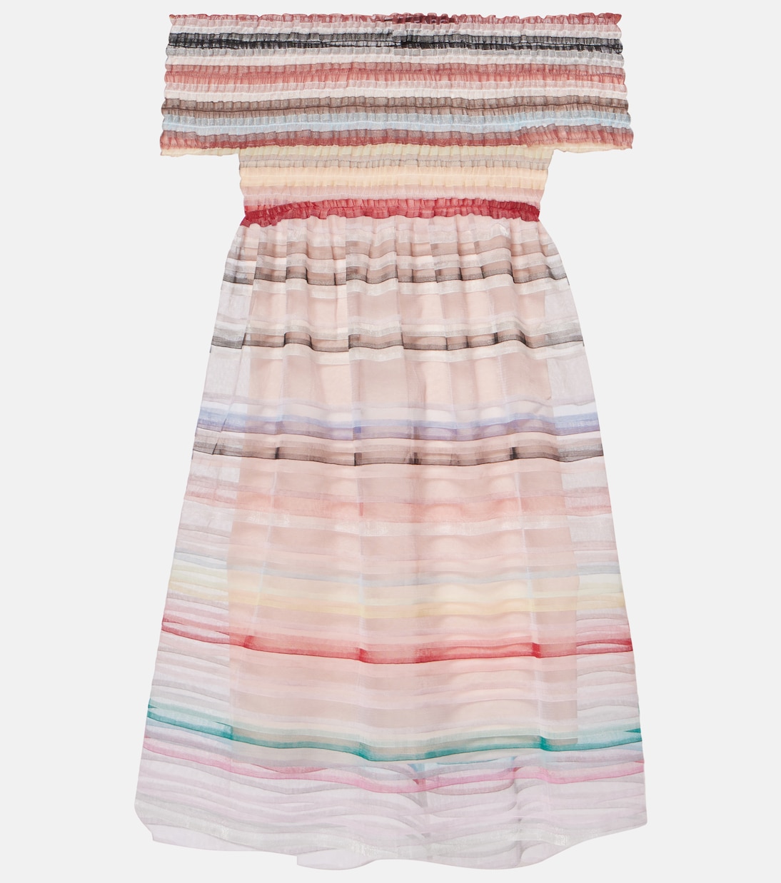 Полосатое мини-платье с открытыми плечами Susan Fang, Peach
Полосатое мини-платье с открытыми плечами Susan Fang, Peach