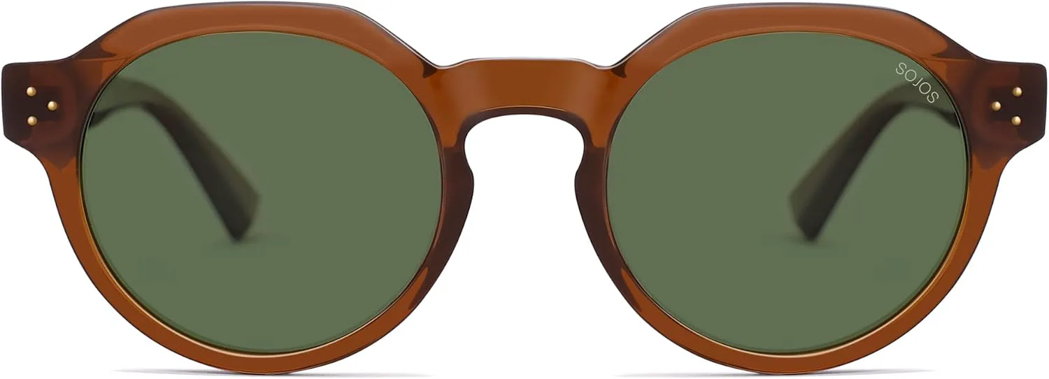Солнцезащитные очки SOJOS Retro Polarized для женщин и мужчин, винтажные круглые солнцезащитные очки в стиле 90-х с защитой UV400 SJ2623, Transparent Brown/Green
Солнцезащитные очки SOJOS Retro Polarized для женщин и мужчин, винтажные круглые солнцезащитные очки в стиле 90-х с защитой UV400 SJ2623, Transparent Brown/Green