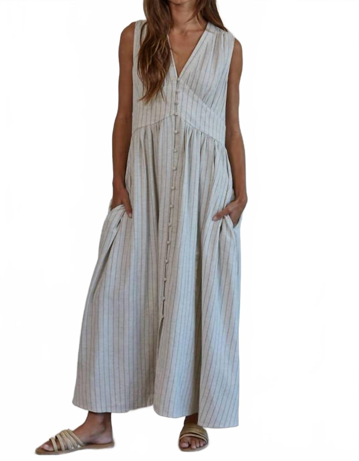 Скайлар Льняное хлопковое полосатое макси-платье в натуральном цвете By Together
Скайлар Льняное хлопковое полосатое макси-платье в натуральном цвете By Together