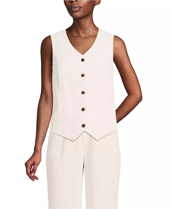 Женский креповый жилет с пуговицами спереди Lands' End, слоновая кость/кремовый
Женский креповый жилет с пуговицами спереди Lands' End, слоновая кость/кремовый