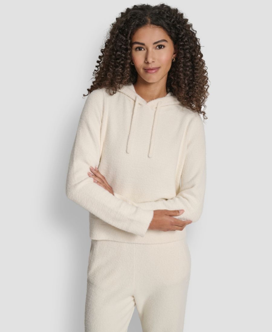 Женская толстовка с капюшоном из перьевой пряжи в тон ткани DKNY, Eggnog
Женская толстовка с капюшоном из перьевой пряжи в тон ткани DKNY, Eggnog