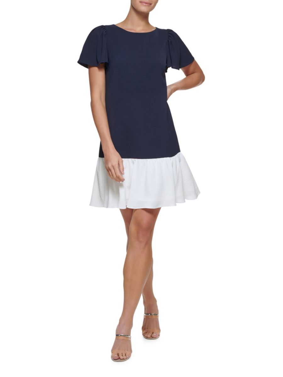 Платье-трапеция с оборкой по подолу DKNY, цвет Navy Ivory
Платье-трапеция с оборкой по подолу DKNY, цвет Navy Ivory