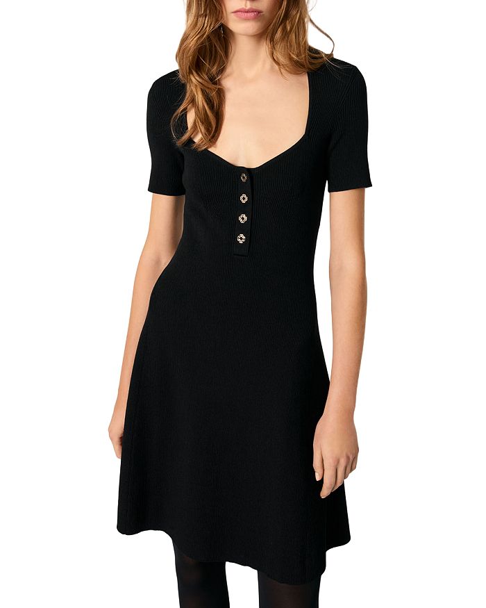 Короткое платье из трикотажного полотна Maje, черный
Короткое платье из трикотажного полотна Maje, черный