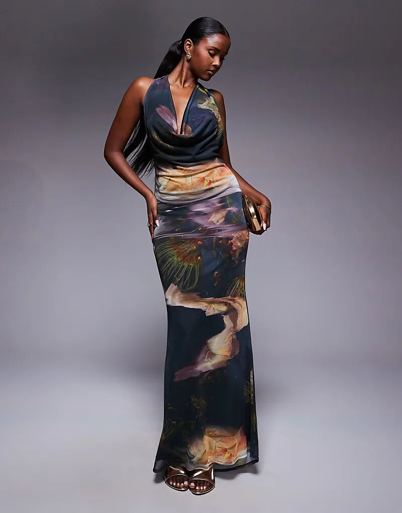 Платье макси с глубоким вырезом и воротником-хомутиком ASOS DESIGN с синим принтом
Платье макси с глубоким вырезом и воротником-хомутиком ASOS DESIGN с синим принтом