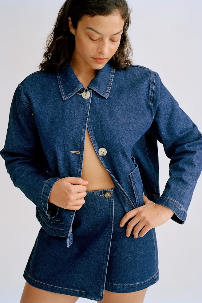 Саржевая юбка-шорты H&M, синий
Саржевая юбка-шорты H&M, синий