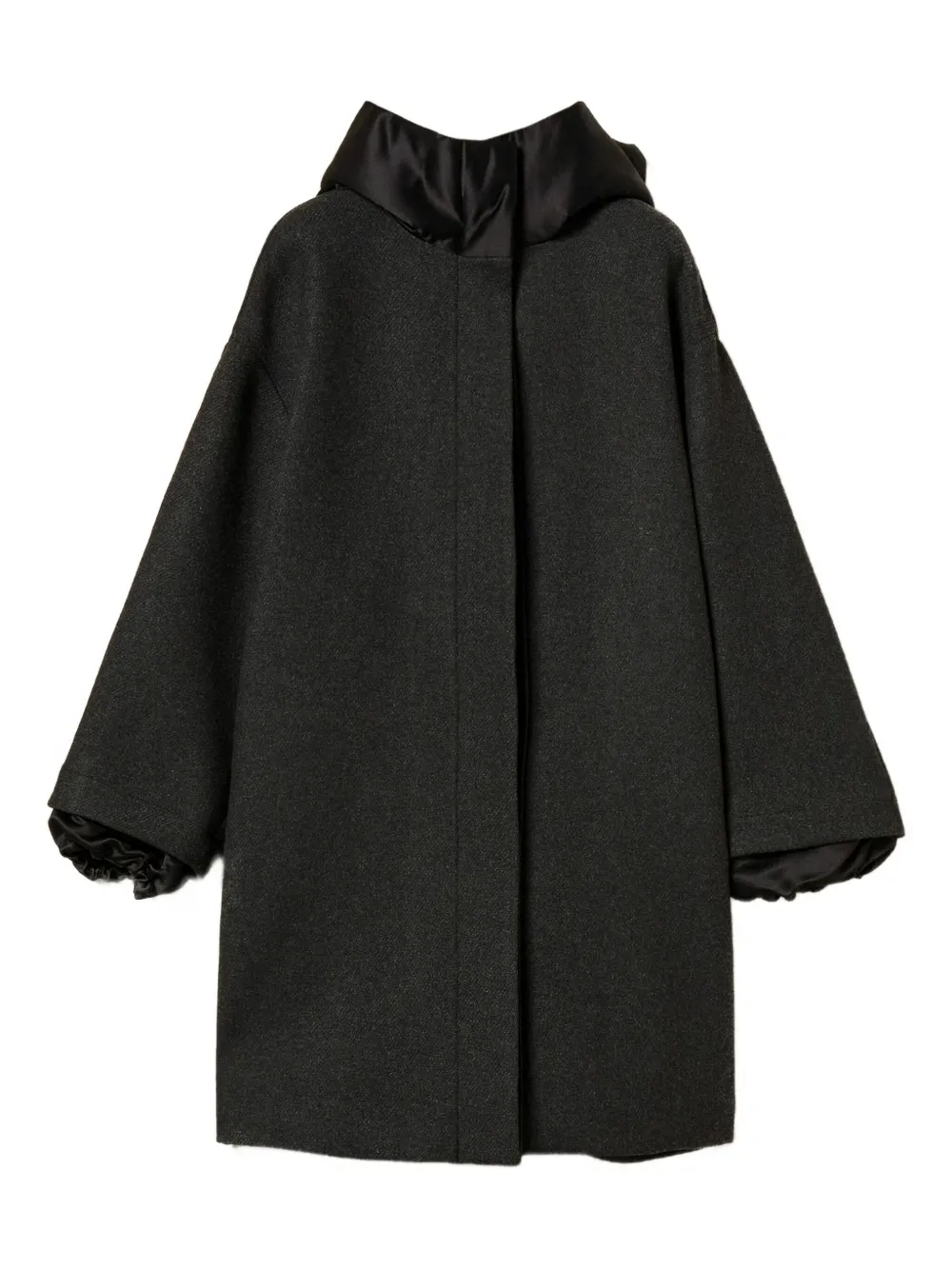 Однобортное пальто с капюшоном TWINSET, черный
Однобортное пальто с капюшоном TWINSET, черный