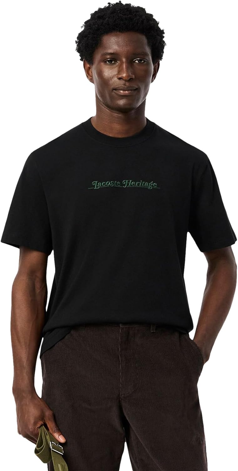 Мужская повседневная футболка Lacoste с логотипом Heritage, вышитым нашивками, черный
Мужская повседневная футболка Lacoste с логотипом Heritage, вышитым нашивками, черный