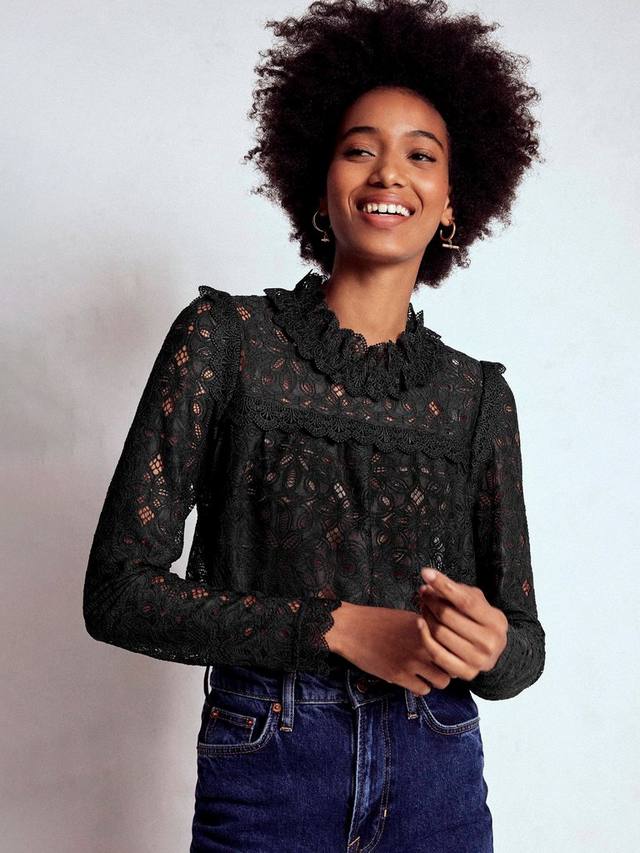 Топ с кружевной отделкой Boden, Black
Топ с кружевной отделкой Boden, Black