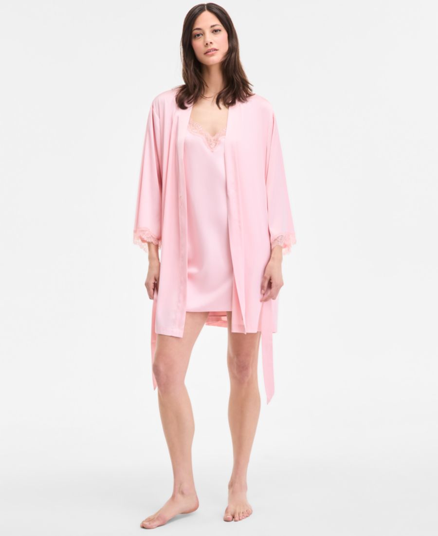 Женский атласный халат с кружевной отделкой INC International Concepts, Blush Tint
Женский атласный халат с кружевной отделкой INC International Concepts, Blush Tint