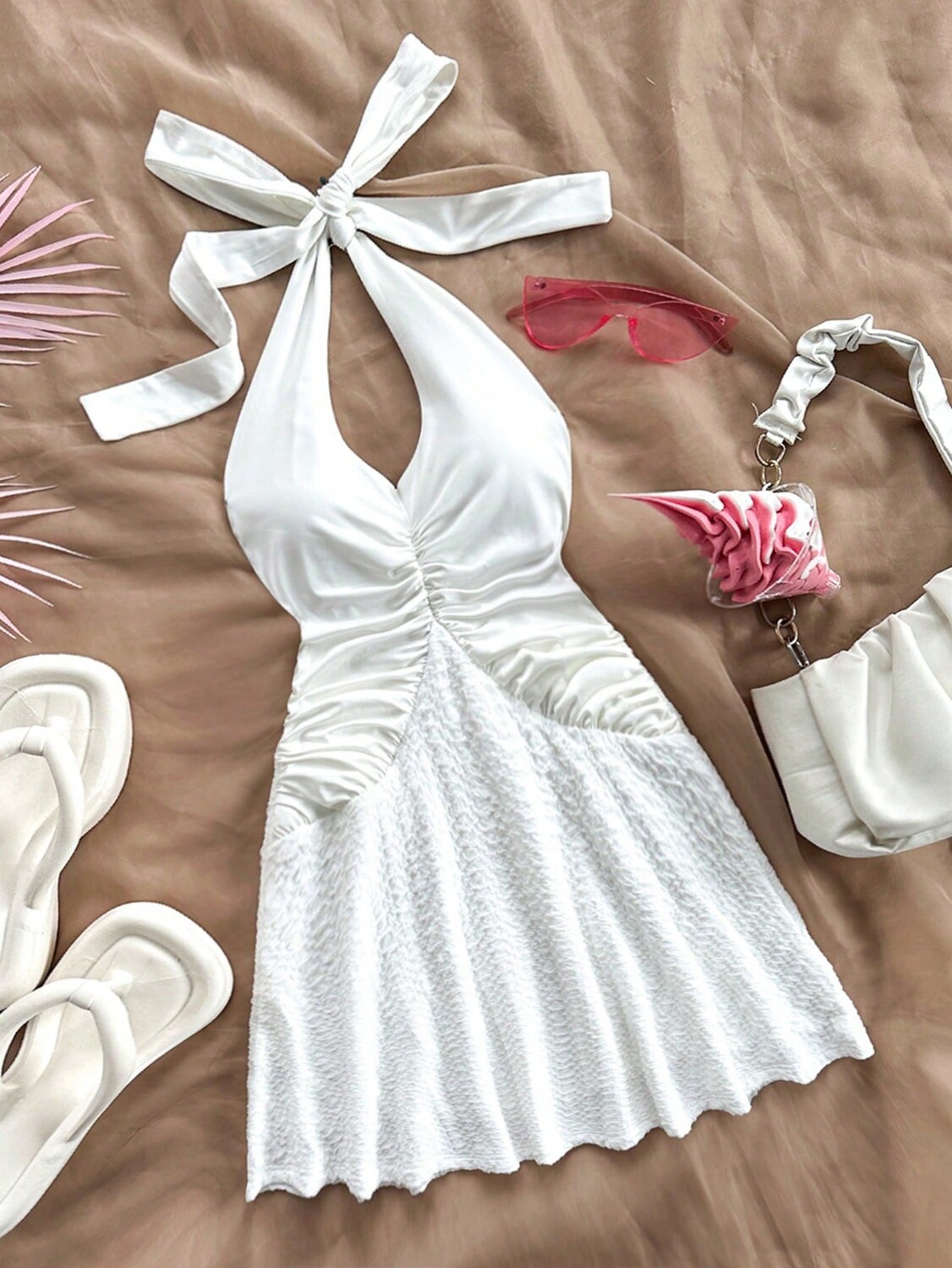 SHEIN WYWH Женское праздничное белое платье с v-образным вырезом и открытой спиной, белый цвет
SHEIN WYWH Женское праздничное белое платье с v-образным вырезом и открытой спиной, белый цвет