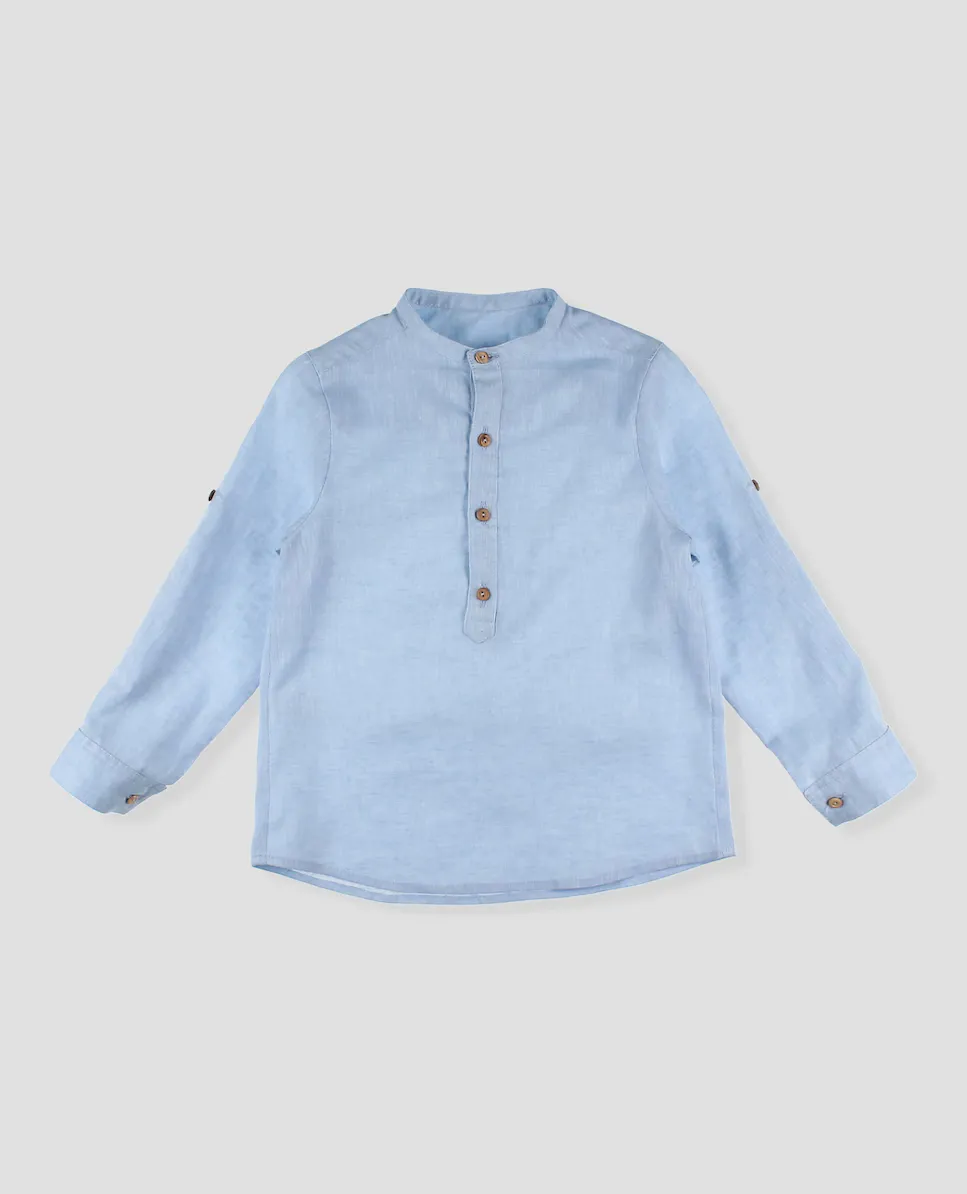 Рубашка Baker boy с мандариновым воротником Foque, голубой
Рубашка Baker boy с мандариновым воротником Foque, голубой