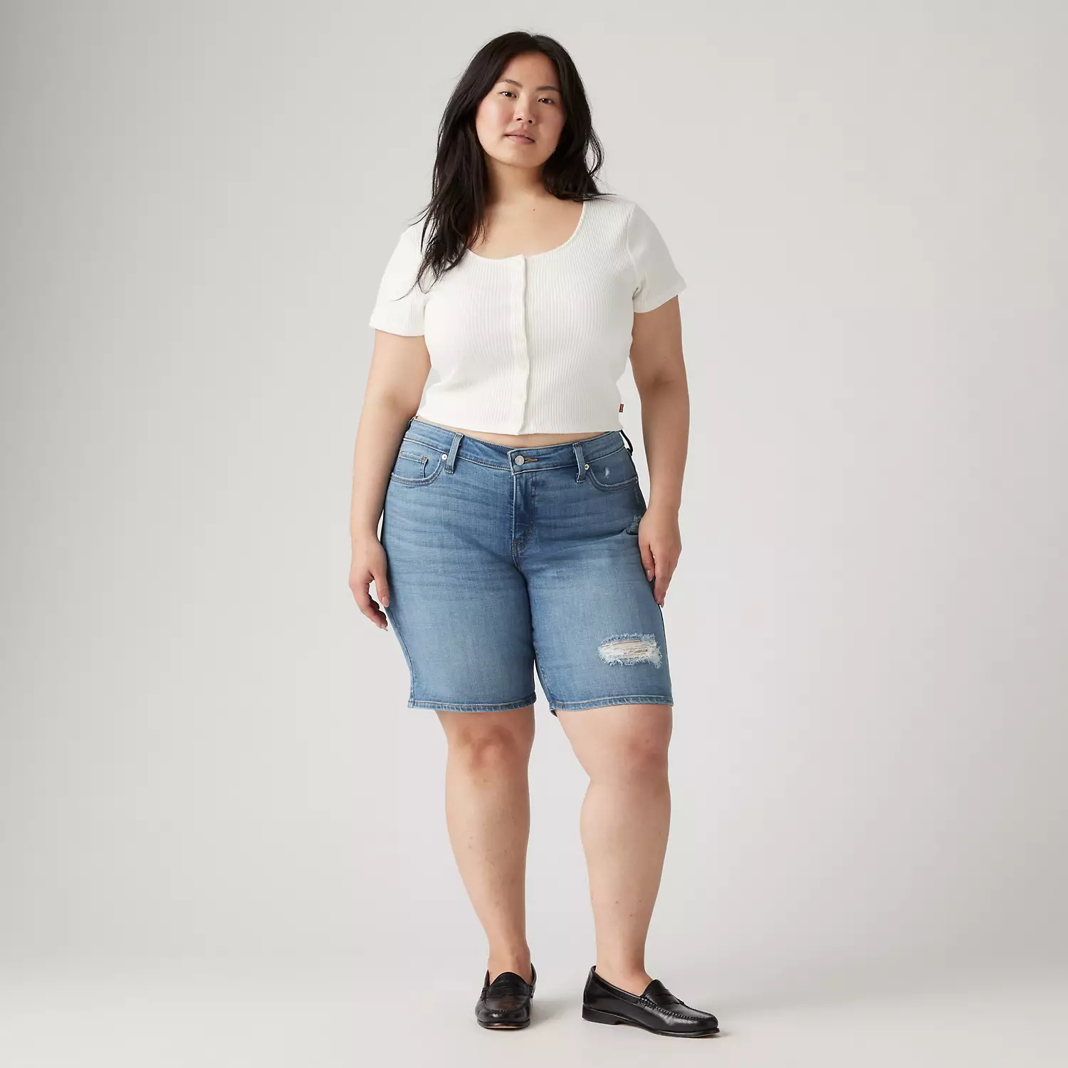 Женские шорты средней длины (большие размеры) Levi's, цвет What Are We - Medium Wash
Женские шорты средней длины (большие размеры) Levi's, цвет What Are We - Medium Wash