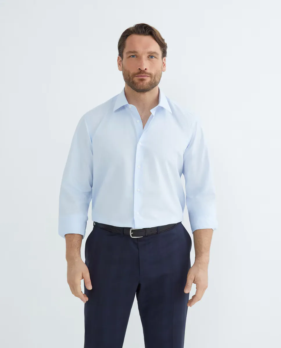 Мужская однотонная рубашка поплин с длинными рукавами больших размеров Emidio Tucci, голубой
Мужская однотонная рубашка поплин с длинными рукавами больших размеров Emidio Tucci, голубой