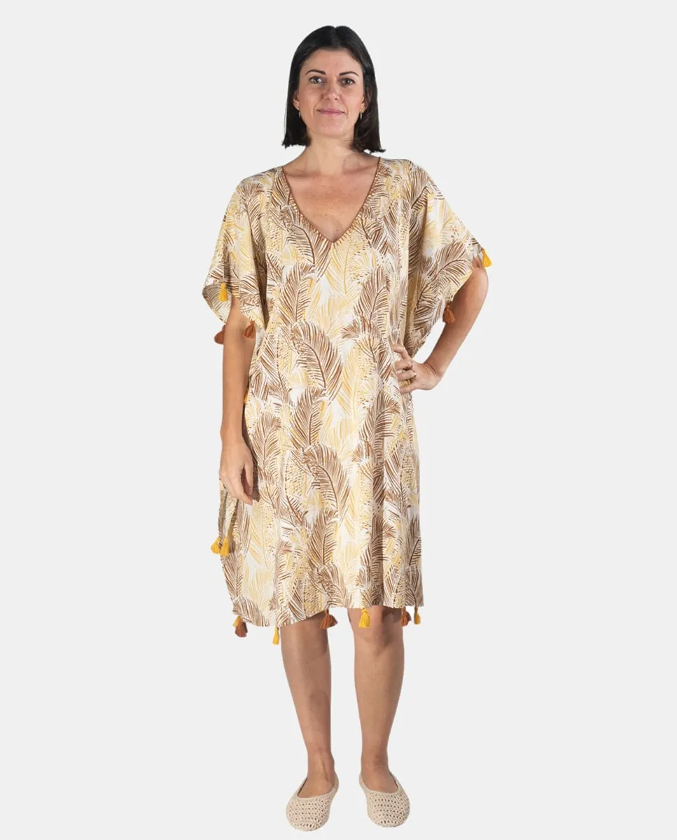 Расписной кафтан с листьями Kbas, желтый
Расписной кафтан с листьями Kbas, желтый