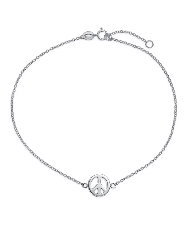 Браслет на лодыжку с символом мира, звенья браслета из стерлингового серебра, регулируемый от 9 до 10 дюймов с удлинителем Bling Jewelry, silver
Браслет на лодыжку с символом мира, звенья браслета из стерлингового серебра, регулируемый от 9 до 10 дюймов с удлинителем Bling Jewelry, silver