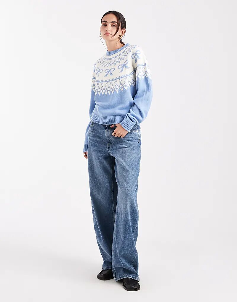 Джемпер в стиле фейр-айл с бантом и кокеткой ASOS DESIGN синего цвета
Джемпер в стиле фейр-айл с бантом и кокеткой ASOS DESIGN синего цвета