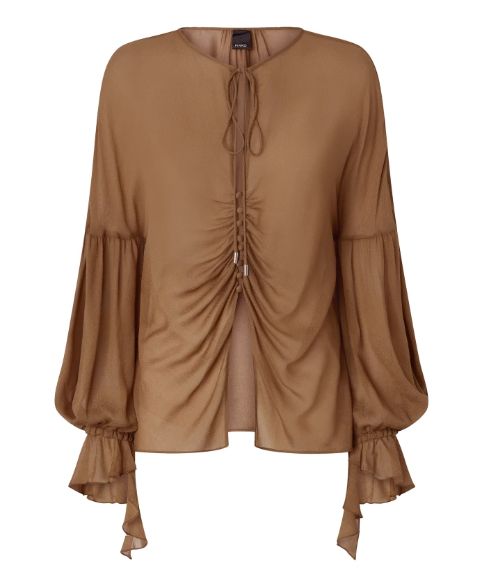 Белая блузка из жоржета Pinko, коричневый
Белая блузка из жоржета Pinko, коричневый