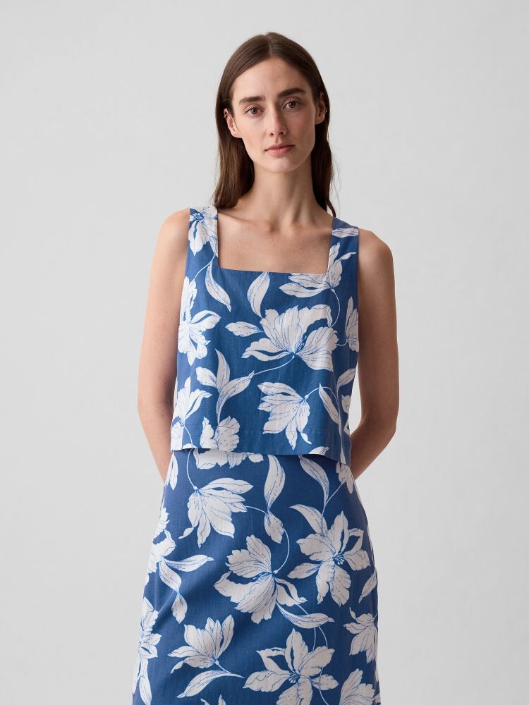 Короткий льняной топ Gap, синий
Короткий льняной топ Gap, синий