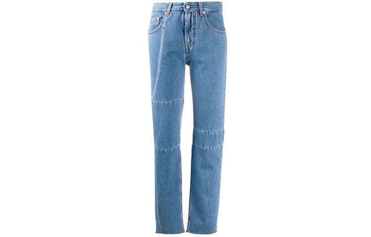 Джинсы женские Mm6 Maison Margiela с принтом цепочки, синий 
Джинсы женские Mm6 Maison Margiela с принтом цепочки, синий