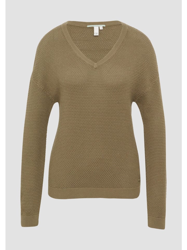 Вязаный свитер цвета 7854_оливковый QS
Вязаный свитер цвета 7854_оливковый QS