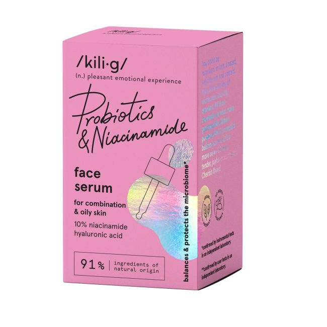 Пробиотики и сыворотка для лица с ниацинамидом KILIG, 30 мл
Пробиотики и сыворотка для лица с ниацинамидом KILIG, 30 мл