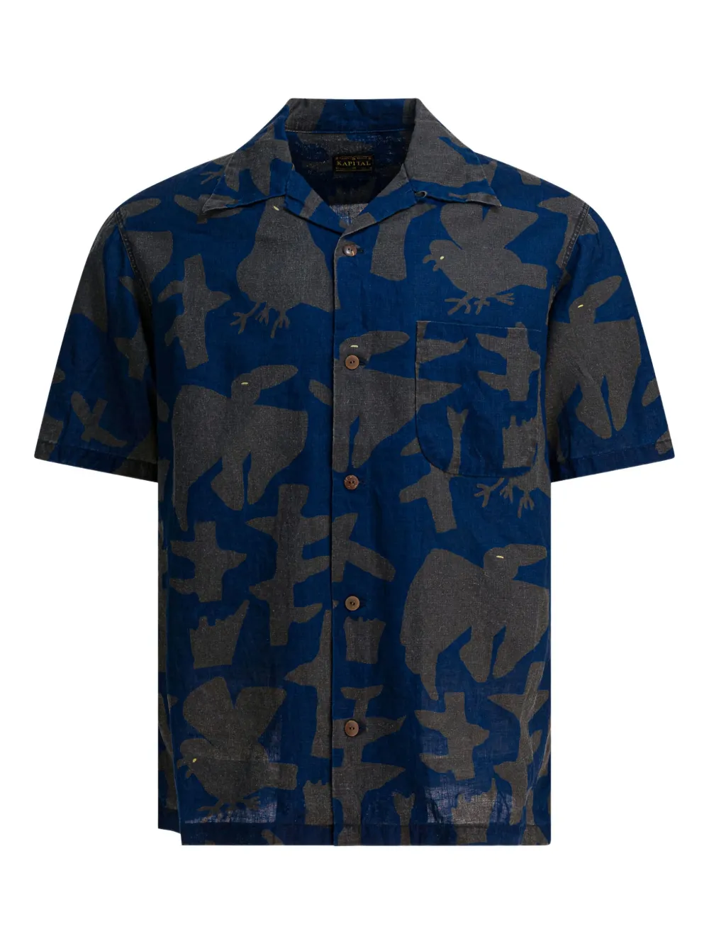 Рубашка с абстрактным принтом Kapital, синий
Рубашка с абстрактным принтом Kapital, синий